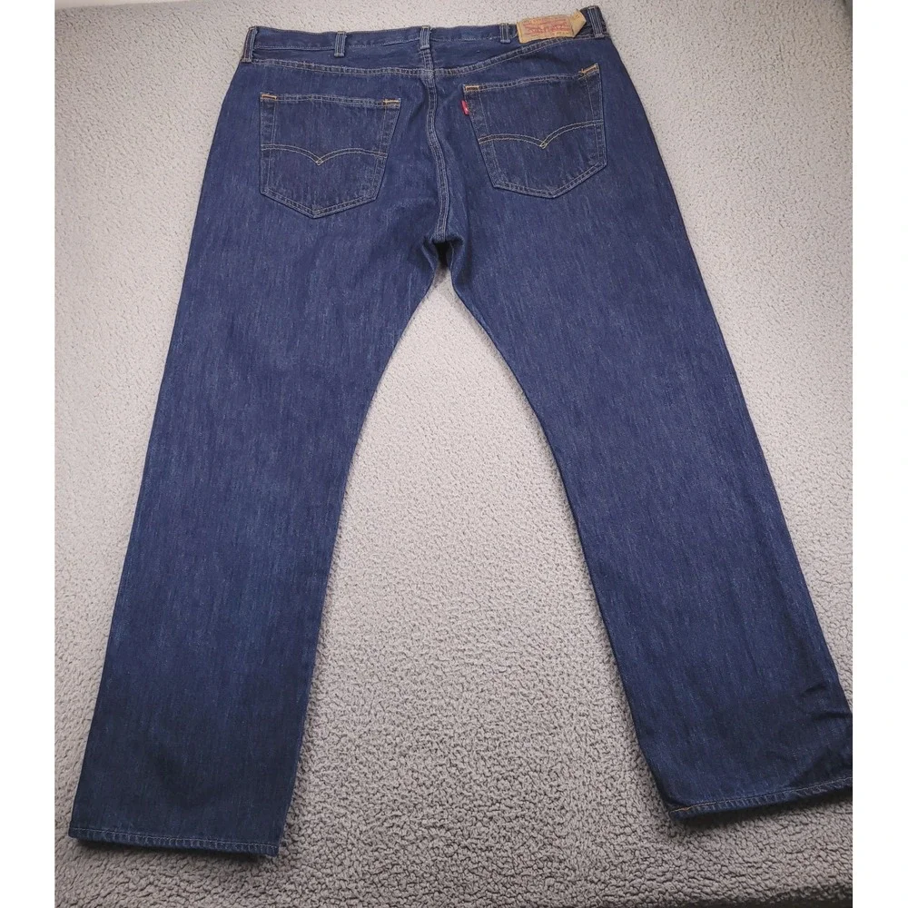 LEVIS 501 Jeans Mens Size 40x30 Classic Fit Straight Button Fly Dark Wash Denim